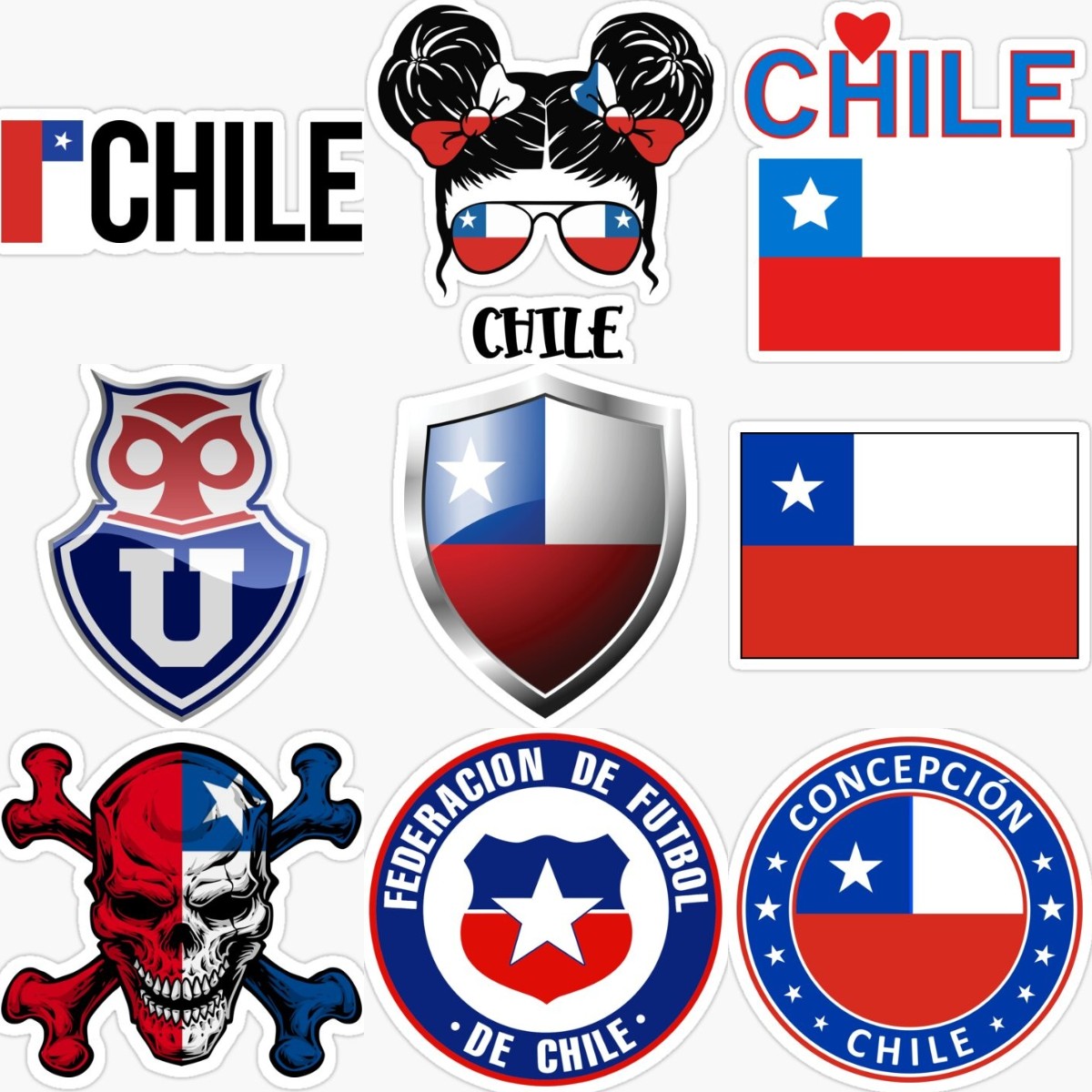 Desk Setup Ideas - Chili Emblem bendera tengkorak stiker kreatif