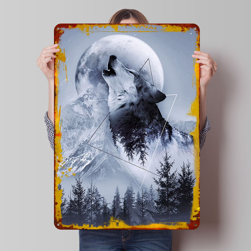 Desk Setup Poster - Poster Kaleng Howl With the Wolf,