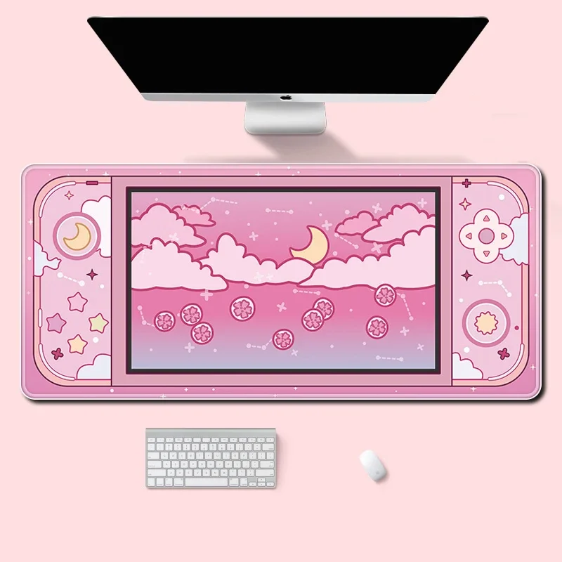 Desk Setup Tech - Alas meja besar bulan dan bintang