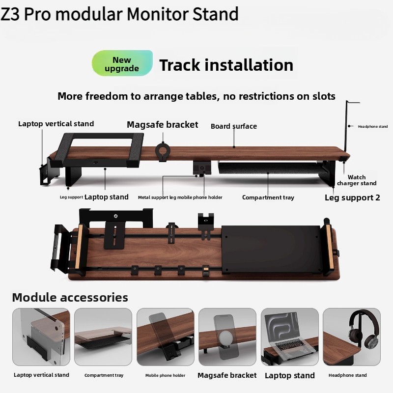 Monitor Riser Wood - Z3 Pro Modular Monitor Riser Stand
