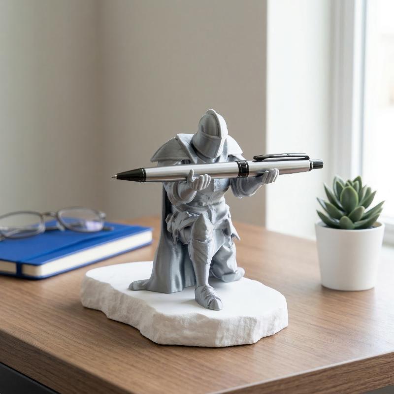 Desk Setup Home Office - Tempat Pena Ksatria Resin Armor Abad