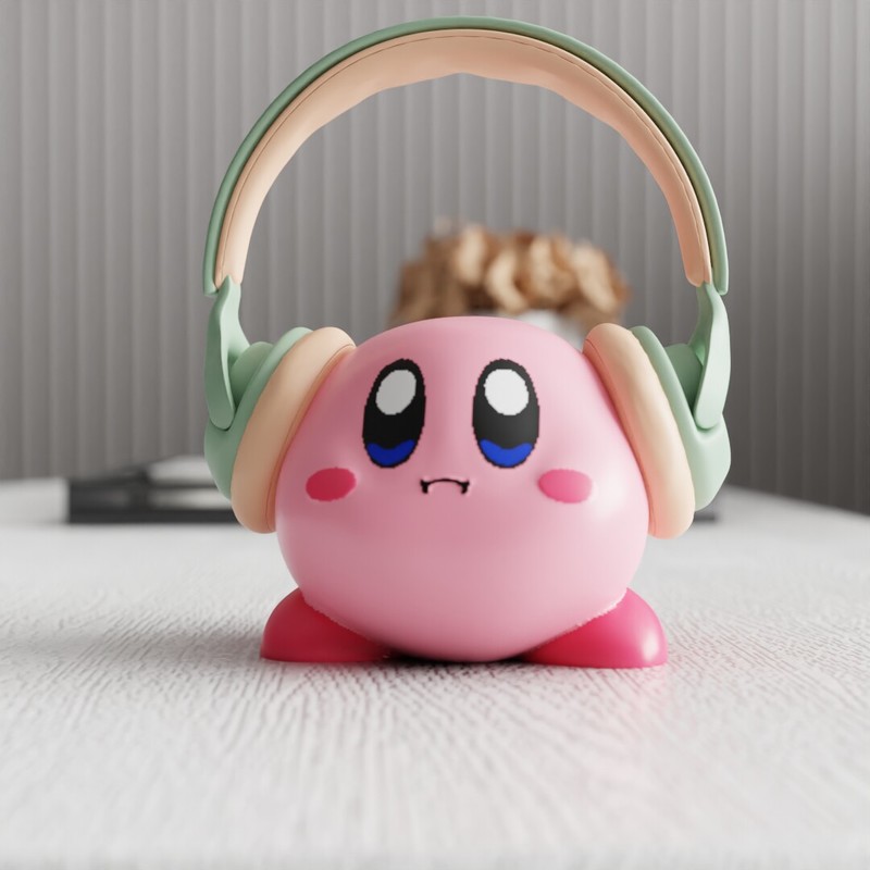 Desk Setup Home Office - MSKA Stand Headphone Kirby Ornamen Patung