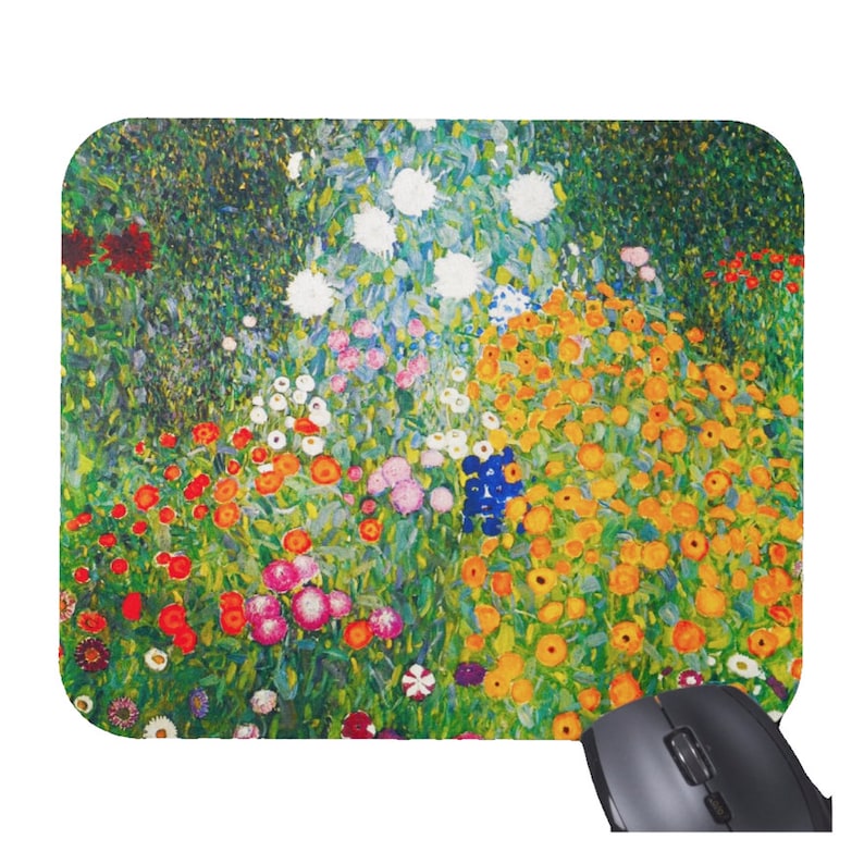 Desk Setup Tech - Gustav Klimt Bunga Floral Mouse Pad