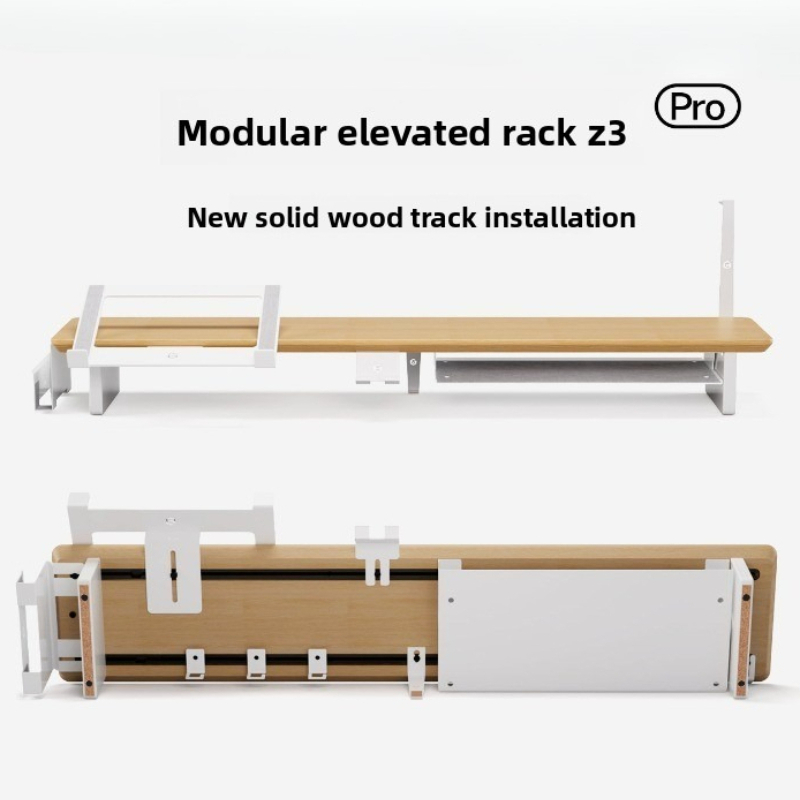 Monitor Riser Wood - Penyangga Monitor Kayu Solid Modern, Organizer