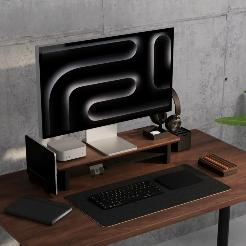 Monitor Riser Wood - Penjualan Panas! Penyangga Monitor Walnut Modular,