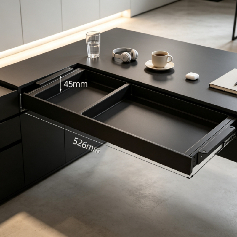 Desk Setup Home Office - Rak Penyimpanan Geser Premium di Bawah