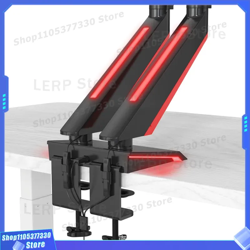 Penyangga Monitor Ganda Alumin - Desk Setup With Monitor Arm ulasan dan harga