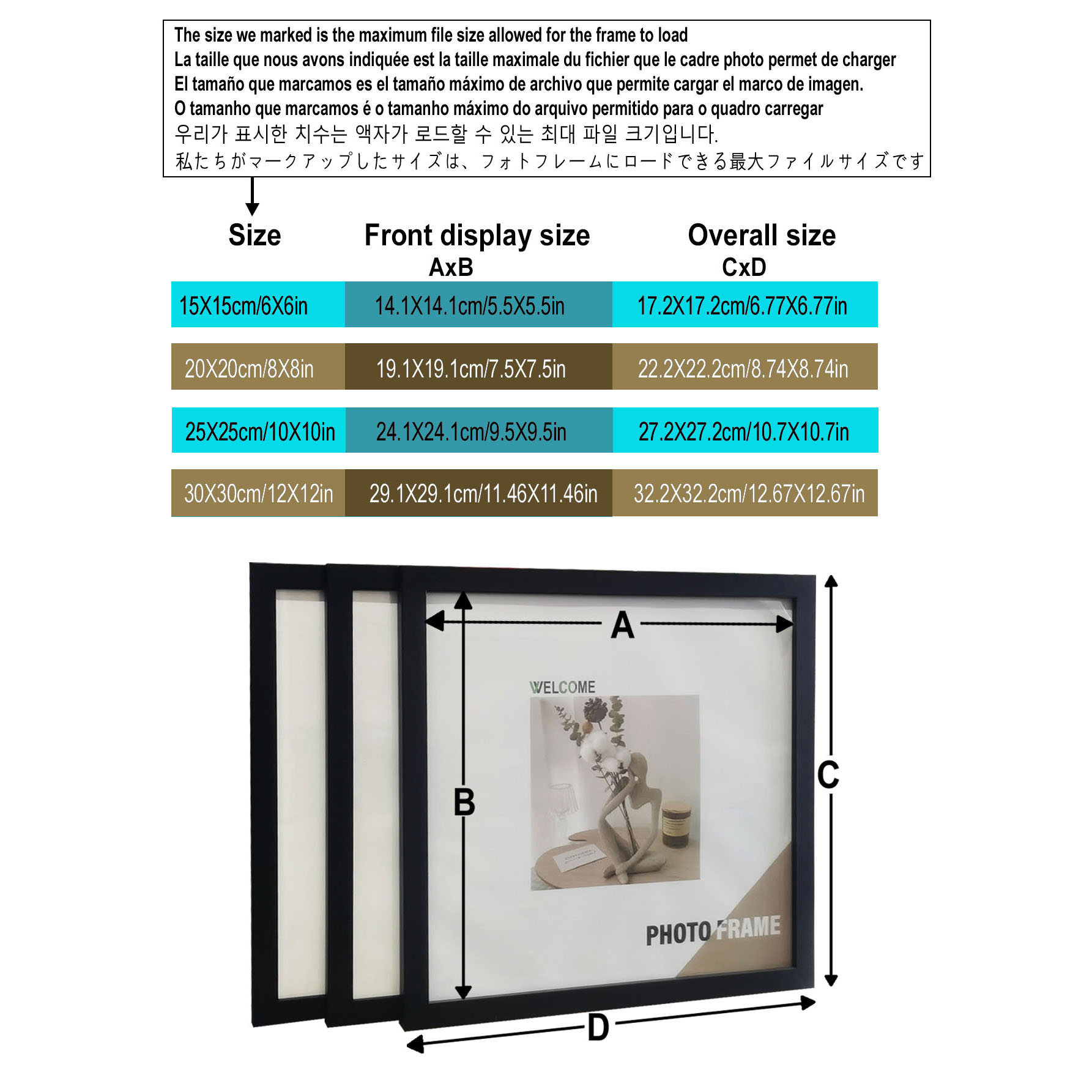 3 buah bingkai foto persegi ka - Desk Setup Poster ulasan dan harga