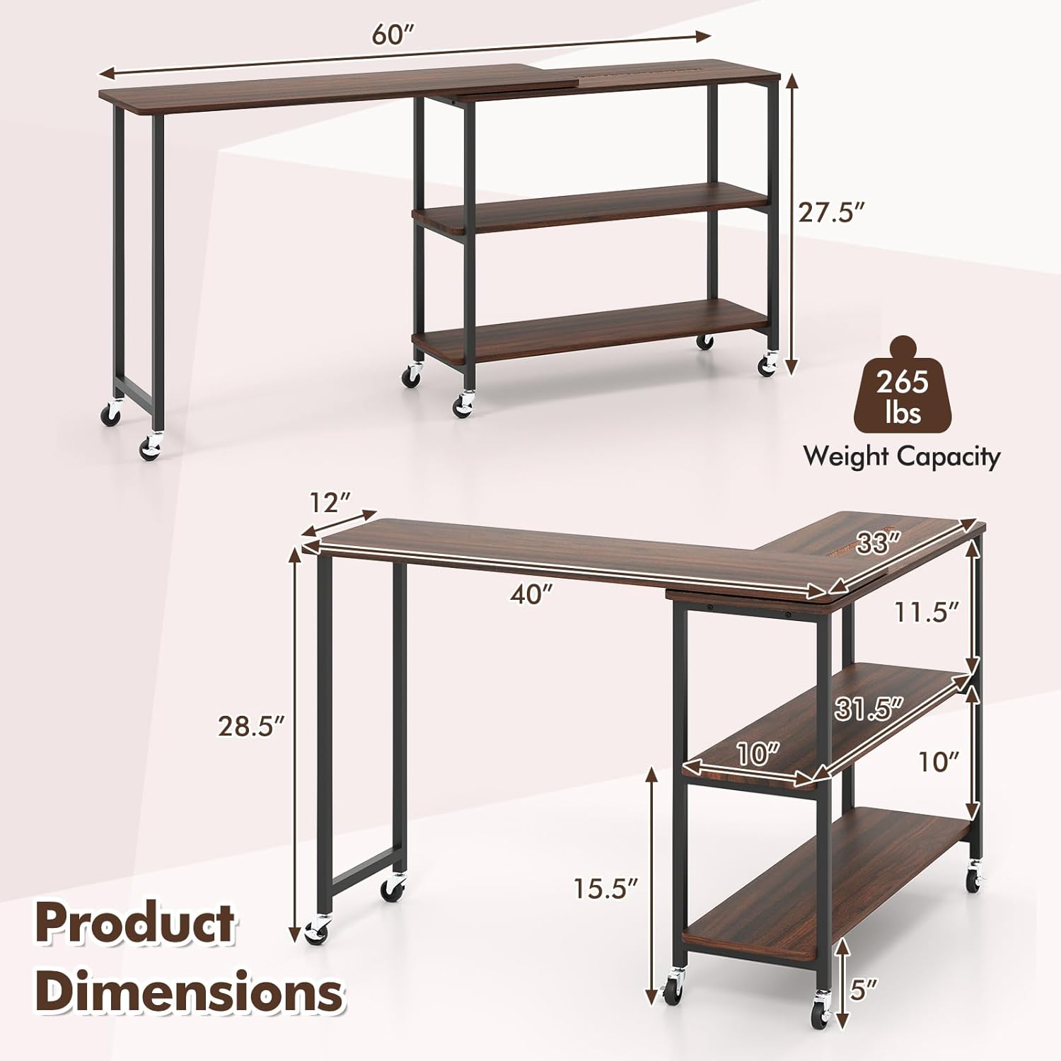 360 °   Meja Samping Putar den - Desk Setup Ideas ulasan dan harga