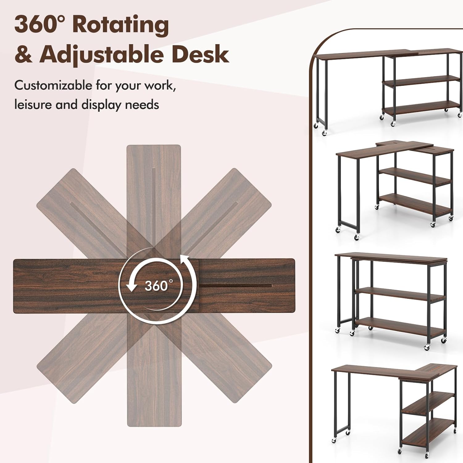 360 °   Meja Samping Putar den - Desk Setup Ideas ulasan dan harga