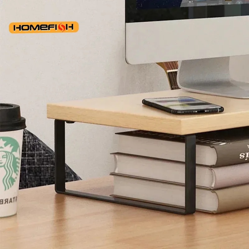 Penyangga Monitor Desktop yang - Monitor Riser Wood ulasan dan harga