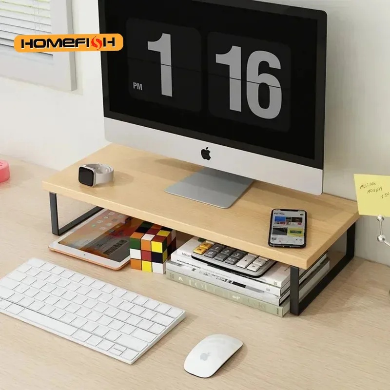 Penyangga Monitor Desktop yang - Monitor Riser Wood ulasan dan harga