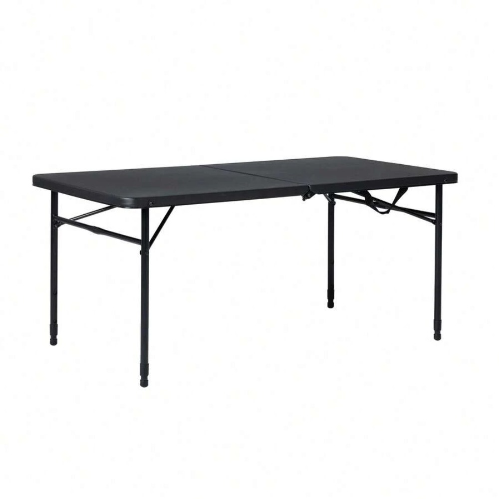 Meja Lipat 4 Kaki yang Dapat D - Desk Setup Black And Wood ulasan dan harga