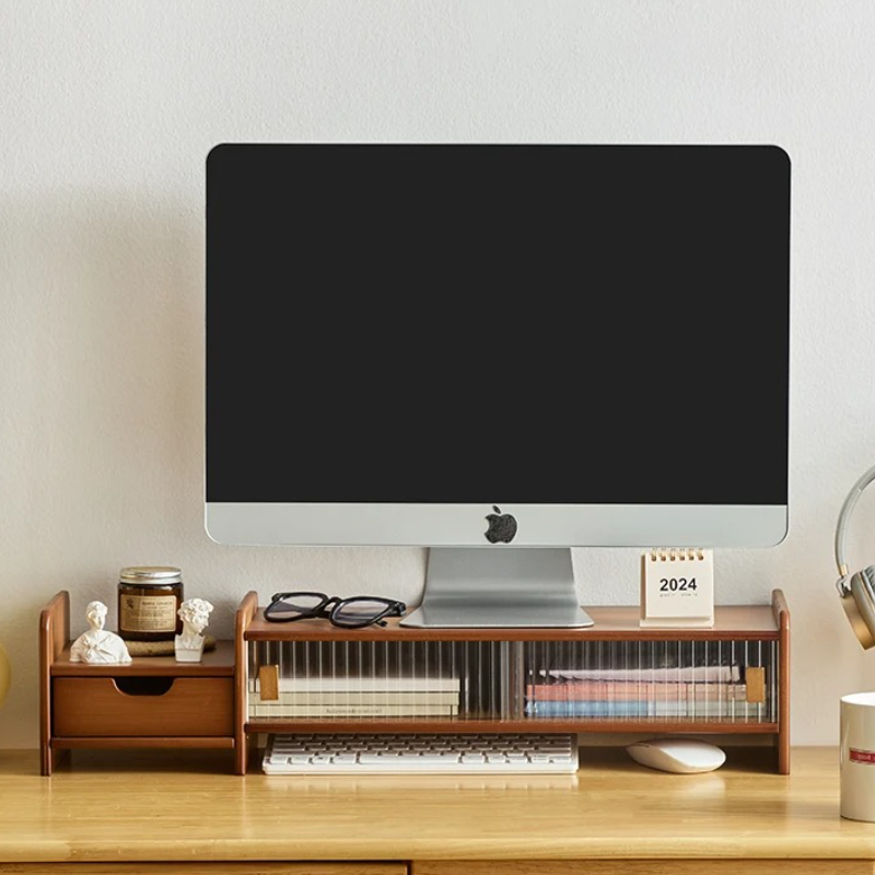 ‌ Dudukan Monitor dengan Laci  - Monitor Riser Wood ulasan dan harga