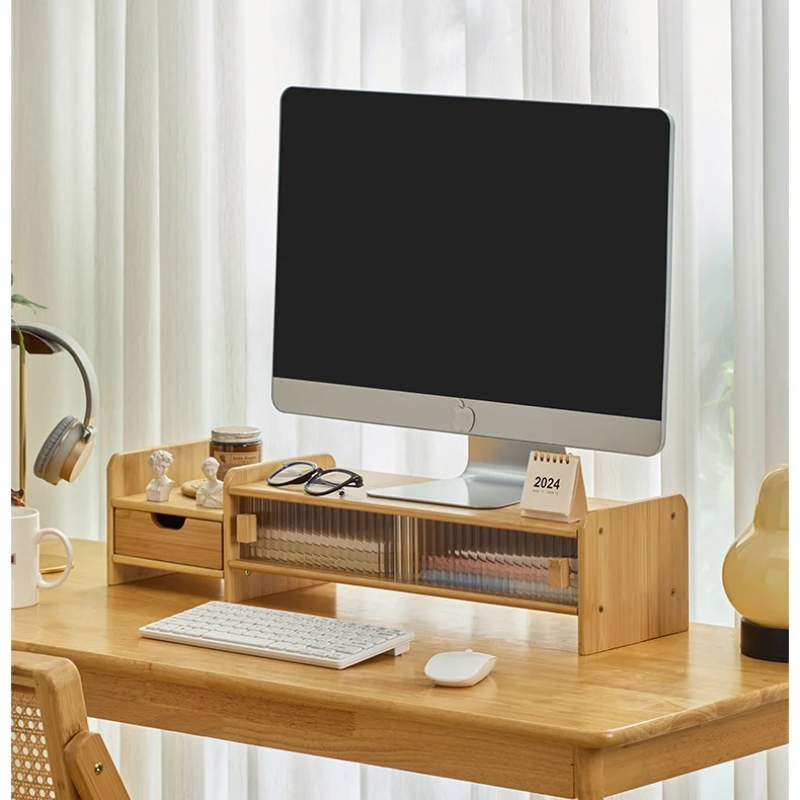 ‌ Dudukan Monitor dengan Laci  - Monitor Riser Wood ulasan dan harga