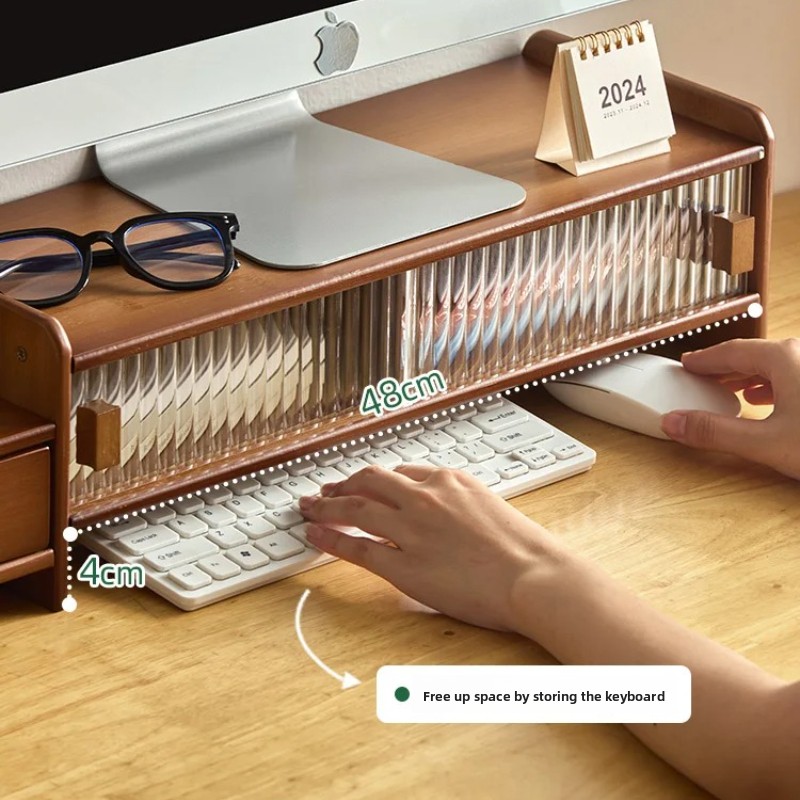 ‌ Dudukan Monitor dengan Laci  - Monitor Riser Wood ulasan dan harga