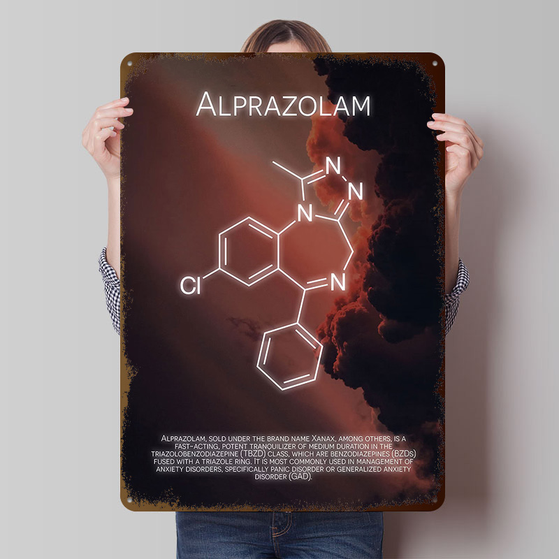 Poster Tinplate Molekul Alpraz - Desk Setup Poster ulasan dan harga