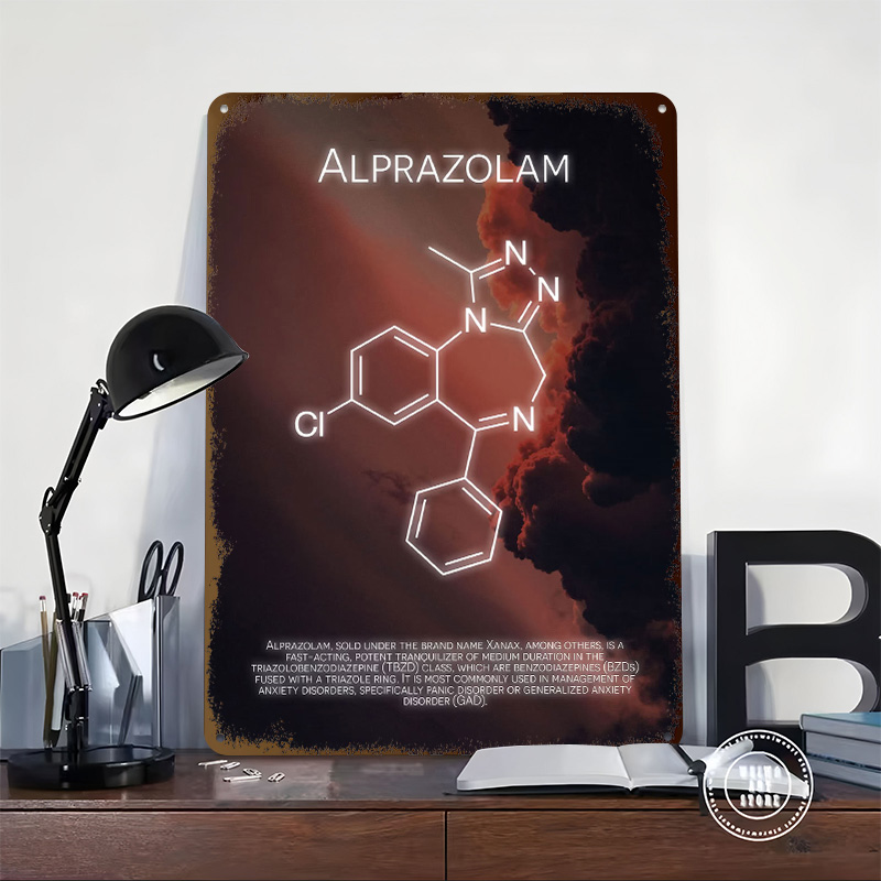 Poster Tinplate Molekul Alpraz - Desk Setup Poster ulasan dan harga
