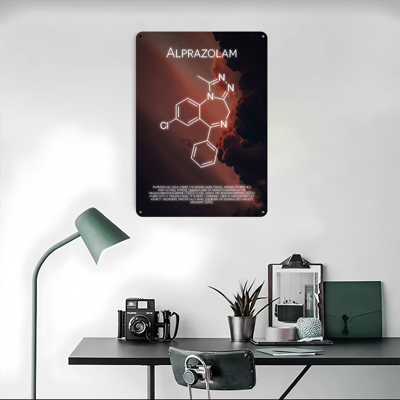 Poster Tinplate Molekul Alpraz - Desk Setup Poster ulasan dan harga