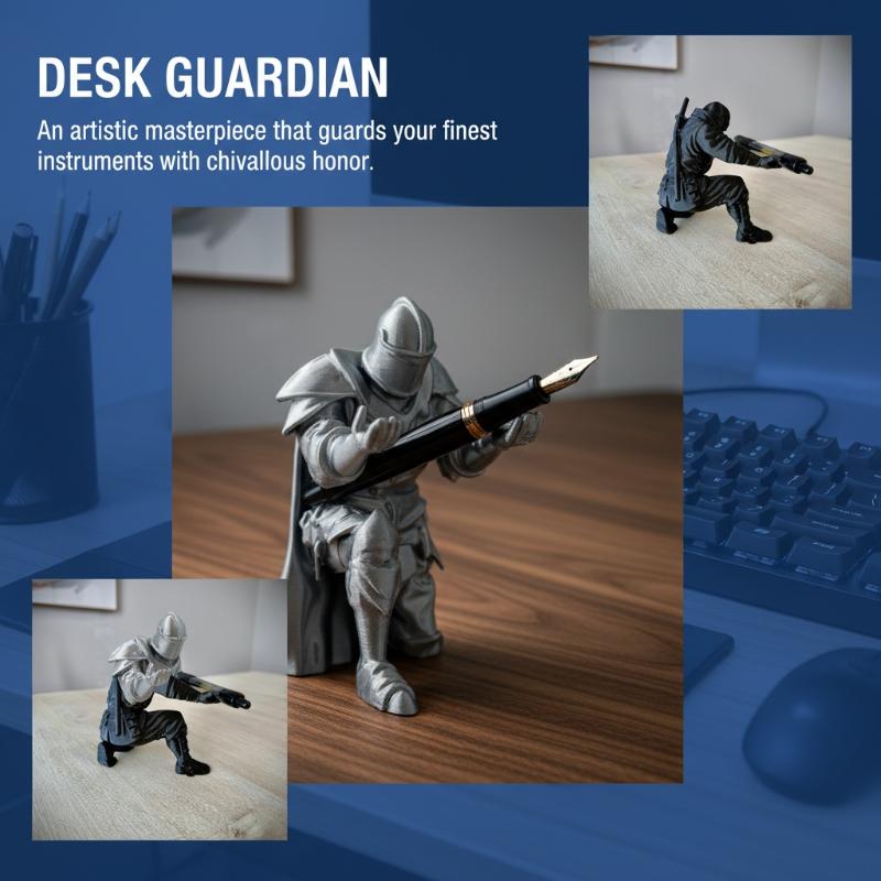Tempat Pena Ksatria Resin Armo - Desk Setup Home Office ulasan dan harga