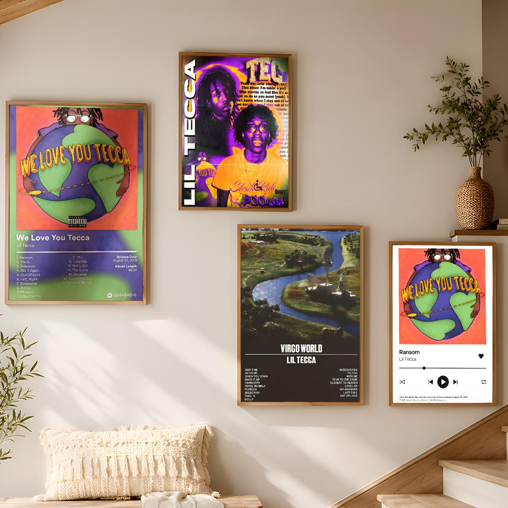 L-Lil Tecca Sampul Album Seni  - Desk Setup Poster ulasan dan harga