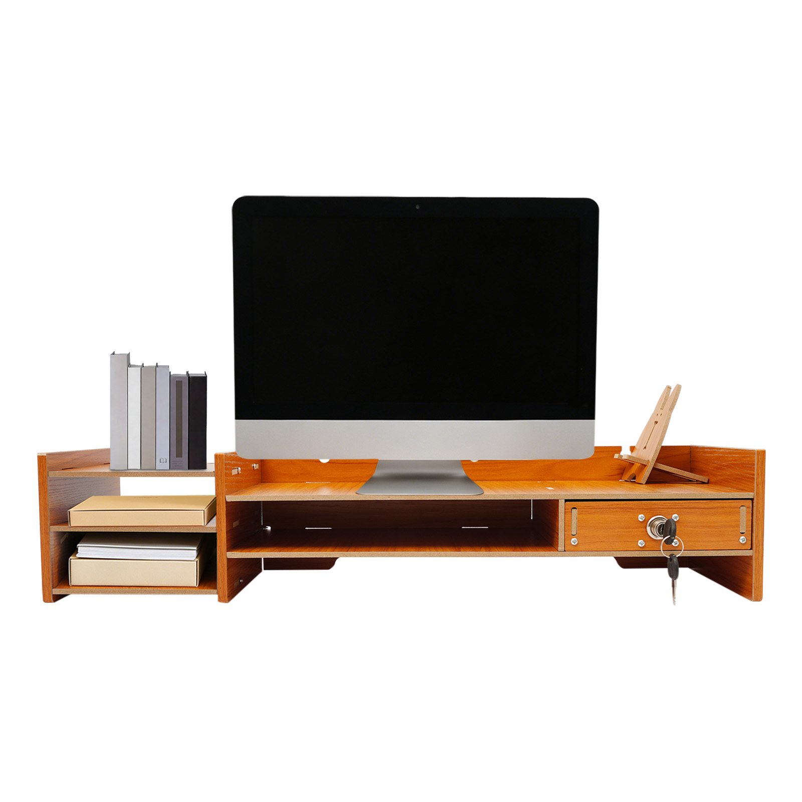 Penyangga Monitor Ergonomis MD - Monitor Riser Wood ulasan dan harga