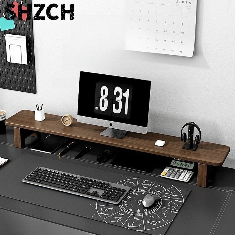Penyangga Monitor Walnut, Dapa - Monitor Riser Wood ulasan dan harga