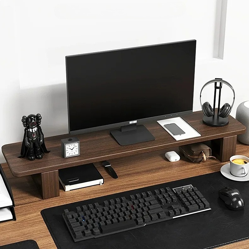 Penyangga Monitor Walnut, Dapa - Monitor Riser Wood ulasan dan harga